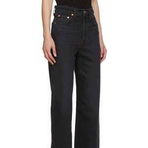 LEVI'S Black Ribcage Straight Ankle Jeans